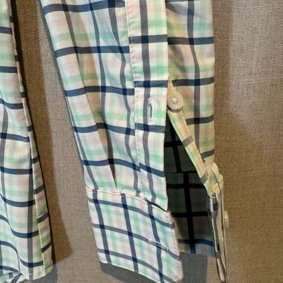 Mizzen+Main Leeward Collection Dress Shirt Pastel Plaid Performance Fabric Small - Picture 3 of 9